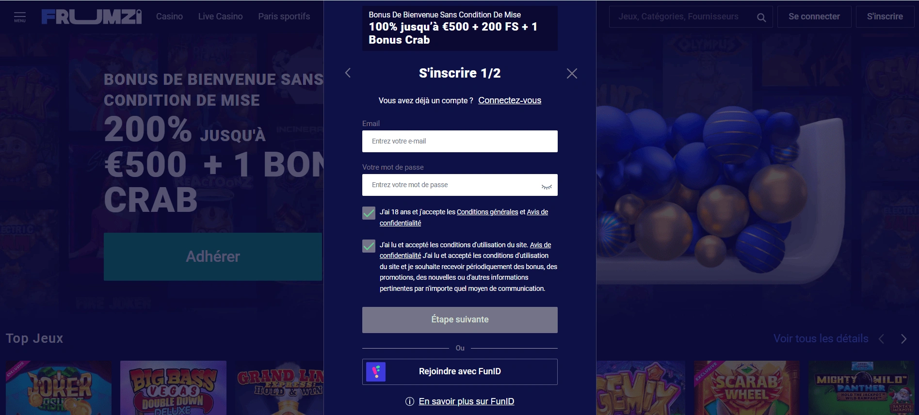 Comment s'inscrire sur Frumzi casino et profiter des avantages